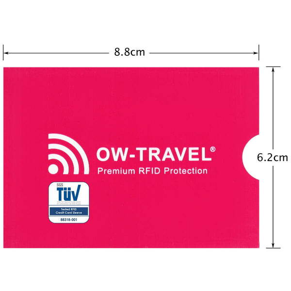 Pink RFID blocking contactless credit card security protector sleeves