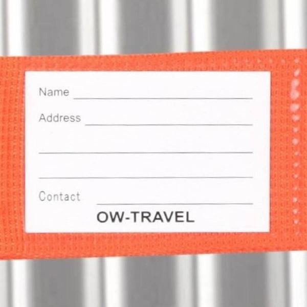 ✅ Heavy Duty Luggage Strap Suitcase Belts - with Personalised Baggage Claim Identifier Address Label (Bright Orange) - One-Wear