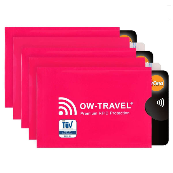 ✅ TÜV Approved RFID & NFC Blocking Credit Card + Passport Protector Sleeves - Identity Theft Protection for Contactless Cards - One-Wear