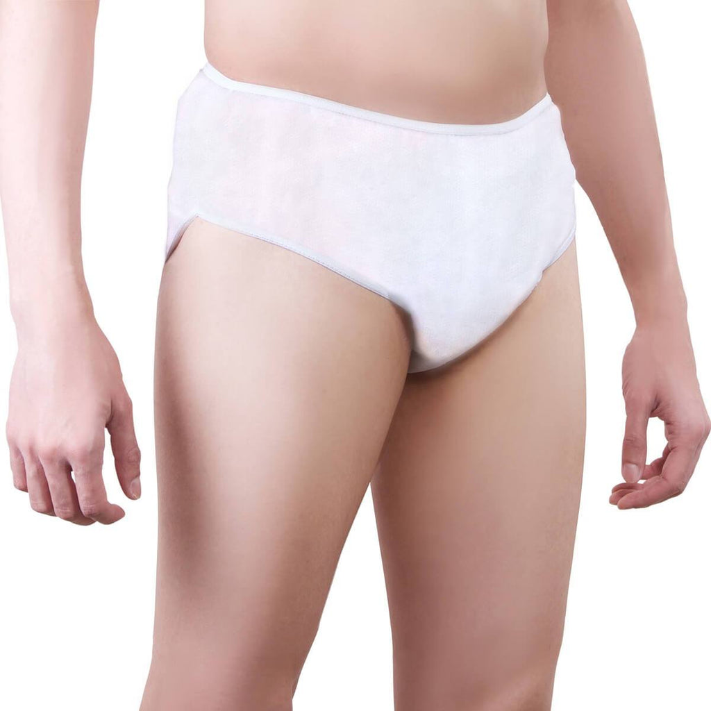 Mens Disposable 100% Cotton Underwear For Travel - Hospital Stays