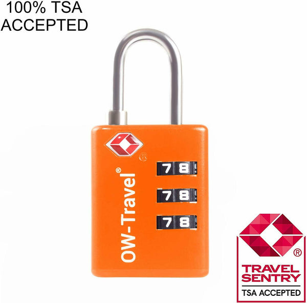 ✅ 3 Dial TSA Combination Padlock with INSPECTION SEARCH ALERT - Travel Sentry Approved Heavy Duty Number Lock for Suitcases, Luggage, Gym Lockers and Tool Boxes - One-Wear