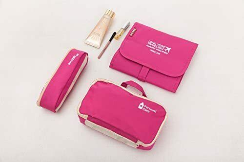 ✅ Travel Toiletry Bag Organiser - 3 in 1 Hanging Shower Wash Makeup Cosmetic Case Toothbrush Storage Portable Shaving Kit Organizer - One-Wear
